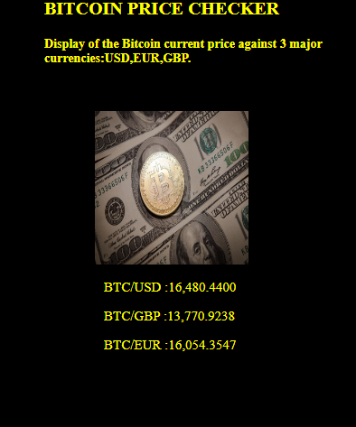 Bitcoin price check
